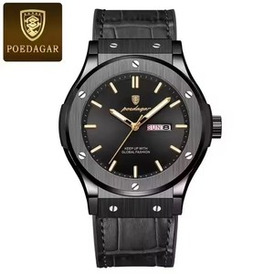 Montre homme POEDAGAR 952, étanche, lumineuse, avec date et jour, bracelet en silicone, quartz, mode. - Product Image 3