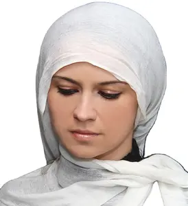 Ready Hijab High Quality Muslim Niqab Veil One Layer Meryl Fabric Face Cover Islamic Scarf Turban Hijab With Tie Band