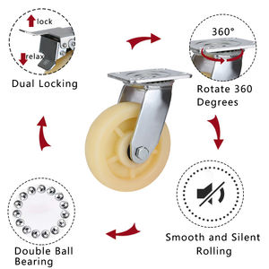 250 kg Mischbehälter-Stoßdämpfungs-Kunststoff-Lenkrolle, Mehlmühlen-Kugellager, hohe Tragfähigkeit, Schwerlast-Lenkrolle - Product Image 4