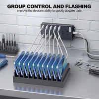 Sipolar A-423 Hub USB 3.0 de 10 Puertos, Adaptador de Corriente de 120W, Sincronización de Datos Industrial de 5Gbps, Estación de Carga Rápida de 2A para SSD y Teléfono