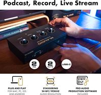 Interfaz de Audio M-AUDIO M-Track Duo HD, Grabación de 24 bits y 192 kHz, Transmisión USB-C, 2 Entradas XLR TRS, 2 Salidas TRS, Paquete de Software