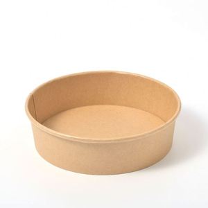 Biodegradable Kraft Paper Round Food <b>Bowl</b> Customized Logo Printing <b>Microwave</b> Safe Salad Container for Restaurant Camping - Product Image 3