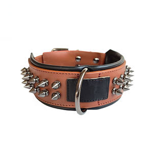 Collar de cuero para perro, remache ajustable con pinchos, remache de cuero de vaca, collares para mascotas, resistente, antimordedura, <span class=keywords><strong>Bully</strong></span>, PITBUL, Collar para perro - Product Image 4