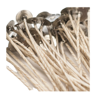 Mèches de bougie marron écologiques avec base intégrée-Options de plis et de longueurs multiples, mèche naturelle pour la fabrication de bougies DIY