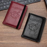 Portefeuille de voyage vintage en cuir PU, unisexe, avec grande capacité, blocage RFID, porte-cartes durable et portable