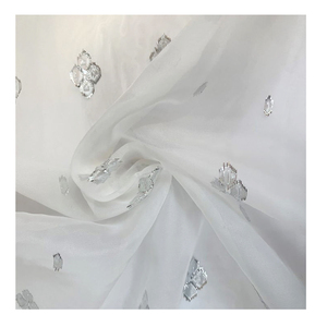 Tissu jacquard en polyester pur, vente en gros d'été, dobby pur, tissu en brocart, robe lurex de luxe - Product Image 5