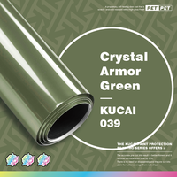 KUCAI 1.52*17m Film Vinyle Vert Premium Effet Brillant Véritable avec Protection Cristalline en Plastique pour Vente