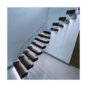 PRIMA Escalera flotante Elegante Escaleras modernas Escalera Barandilla de vidrio Diseño Mejor Salestairs Piedra - Product Image 4