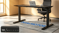 Cadre de bureau électrique à double moteur réglable en hauteur, pour position assise ou debout, plusieurs options de taille, haute stabilité, robuste