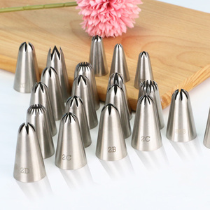 Stainless Steel Piping Nozzles 5 6 8 10 18 Tooth Sizes For Buttercream Piping Dessert Tools - Product Image 1