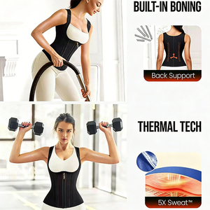 Gilet de sudation amincissant <span class=keywords><strong>pour</strong></span> femme, gaine de compression abdominale, effet sauna, contrôle du ventre, <span class=keywords><strong>ceinture</strong></span> de maintien de la taille - Product Image 4