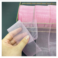 Pita Organza Berkualitas Tinggi Warna Solid dengan Glitter, Ikat Pita Mewah Buatan Tangan untuk Dekorasi Pernikahan, Ulang Tahun, Natal