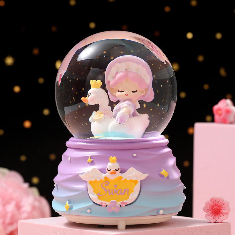 Jeune fille du lac des cygnes-bleu-violet