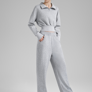 เสื้อกีฬาสวมหัวมีซิปครึ่งคอสำหรับผู้หญิง - Product Image 2