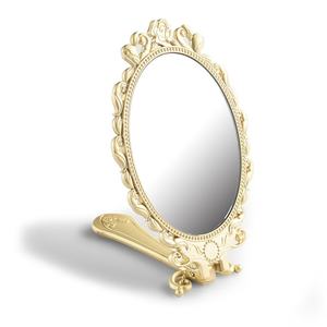 <span class=keywords><strong>Espejo</strong></span> <span class=keywords><strong>de</strong></span> Mano Plegable <span class=keywords><strong>de</strong></span> Lujo Estilo Vintage Chino, Personalizado, con Recubrimiento en <span class=keywords><strong>Color</strong></span> Plata y Oro - Product Image 2