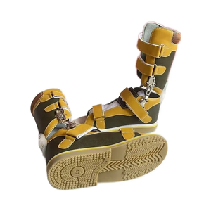 Sandales en cuir haut orthopédiques colorées enfants avec chaussures de paralysie cérébrale semelle intérieure de Correction d'hémiplégie pieds plats antidérapants - Product Image 2