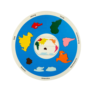 Jouets éducatifs précoces, carte d'apprentissage en bois, enseignement Montessori, puzzle des sept continents - Product Image 5