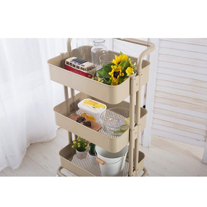 Chariot de rangement multifonctionnel amovible pour cuisine, salle de bain, salon et salon de coiffure, avec étagère latérale et plateau à collations, vente en gros - Product Image 4