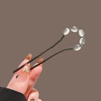 Barrettes tendance en métal en forme de U pour femmes et filles, avec pierres œil-de-chat, accessoires de coiffure