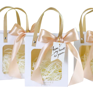 Sacchetto di Carta Personalizzato con Logo Stampato, Finestra Trasparente e Nastro, per Compleanni, Shopping, Matrimoni, Confezione Regalo - Product Image 4