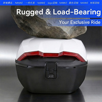 Boîte de rangement arrière universelle pour moto, antivol, 45L, étanche, en plastique, pour scooter