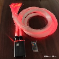 Kit de plafonnier pour Rolls Royce avec fibres optiques de 0,75 mm, double tête LED Meteor 2*16W RGBW, stroboscope scintillant, avec contrôle par application