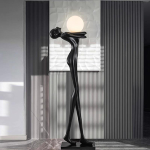 Lampada <span class=keywords><strong>da</strong></span> <span class=keywords><strong>Terra</strong></span> di Design a Led in Resina Tyson, Scultura <span class=keywords><strong>da</strong></span> Angolo per Soggiorno d'Hotel, Decorazione Artistica Moderna e Minimalista - Product Image 1