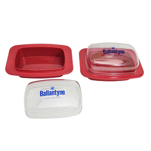Plat à beurre en <span class=keywords><strong>plastique</strong></span> Transparent, pour Logo personnalisé sans BPA avec couvercle - Product Image 1