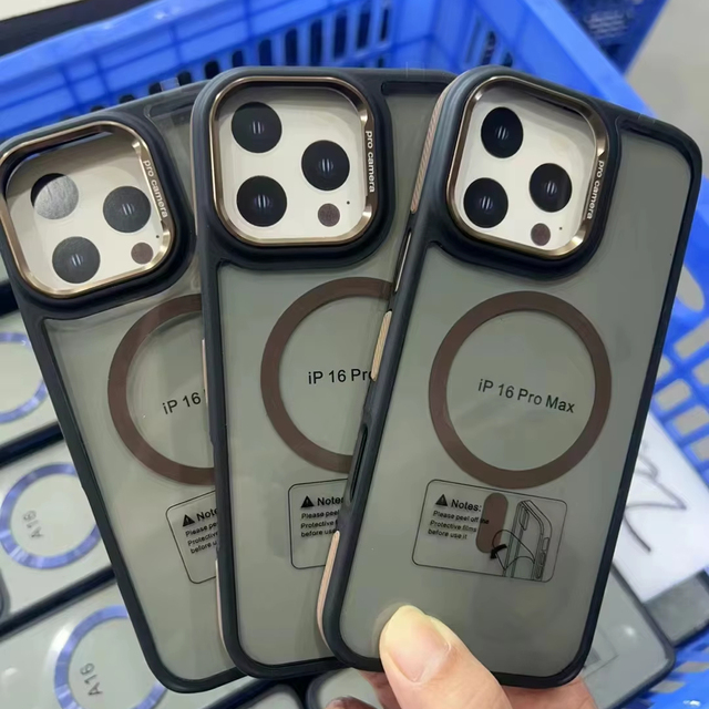 New Trending TPU Acrylic Magnet Phone Case with Magnetic Ring Holder for 11-15 Shockproof Mobile Accessory
