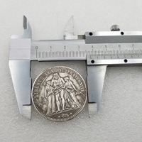 Réplica de Moneda Francesa Antigua de 5 Francos, Copia de Hércules, Hecha de Latón