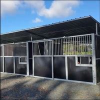 6ft 7ft 8ft Tuyau en acier galvanisé Horse Yard Barn Stall Horse Box Stable temporaire pour chevaux/Abris avec toit