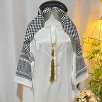 Écharpe pour hommes musulmans du Moyen-Orient, Arabie Saoudite, Dubaï, en polyester et coton, Keffiyeh Ghutra Shemagh