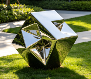 Escultura Decorativa <span class=keywords><strong>Irregular</strong></span> de Diseño Original en Acero Inoxidable con Acabado Espejo, Estatua Personalizada - Product Image 3