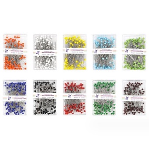 Vente en gros 100 pièces/boîte Boîte <span class=keywords><strong>de</strong></span> 4x45mm <span class=keywords><strong>Épingle</strong></span>s <span class=keywords><strong>à</strong></span> <span class=keywords><strong>tête</strong></span> ronde en perle <span class=keywords><strong>de</strong></span> couleur pour couture, <span class=keywords><strong>épingle</strong></span>s <span class=keywords><strong>à</strong></span> <span class=keywords><strong>tête</strong></span> en <span class=keywords><strong>verre</strong></span> droites - Product Image 2