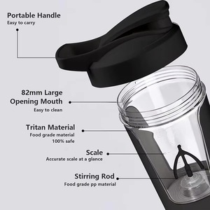 Bouteille de shaker à protéines électrique rechargeable par USB de 15 oz, mélangeur portable pour les shakes protéinés, les smoothies et les pré-entraînements - Product Image 2