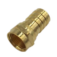 Conector de alta calidad, conector macho F de cobre, conector F de compresión chapado en oro, accesorios electrónicos