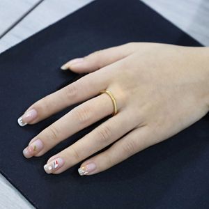 Bamboo Joint <b>Titanium</b> Steel <b>Ring</b> For Women Gold Color Geometric Shape Fashion Jewelry Gift Occasion - Product Image 2