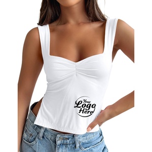 Trendy Queen - Tops Cortos de Punto Transpirables para Mujer, Tops sin Espalda, Ropa Básica de Verano para Adolescentes, Tops Cortos Bonitos para Mujer - Product Image 1