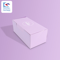 Boîtes à donuts personnalisées de qualité alimentaire en gros, boîte en papier pliable de couleur violette avec logo imprimé