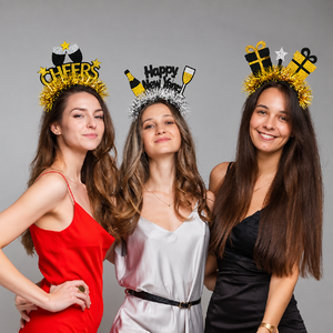 Fascia per Capelli Glitterata per <span class=keywords><strong>Capodanno</strong></span> 2027, Accessorio per Feste, Costume e Foto per la Celebrazione di Silvester - Product Image 4