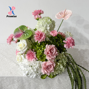 Pastel Pink White Green Silk Handmade Modern Artificial Flower Wedding Aisle Road Lead <b>Decor</b> - Product Image 1
