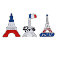 Épinglette en métal personnalisée avec logo, Tour Eiffel de Paris, souvenir de voyage, imprimé, badge tendance de luxe, cadeau