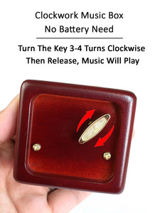 Boîte à musique en bois rouge vin professionnel, jeu de film, château populaire dans le ciel, mélodie, musique, cadeau de Marketing créatif, vente en gros - Product Image 6