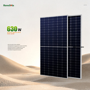 Panel Solar Bifacial de Vidrio de Alta Eficiencia <span class=keywords><strong>ReneSola</strong></span> Grado A de 630W TOPCON - Product Image 1