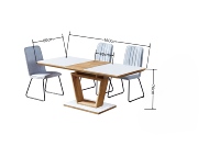 Ensemble de table à manger extensible moderne en verre avec 6 chaises, style nordique, plateau en MDF pour mobilier de salle à manger de luxe