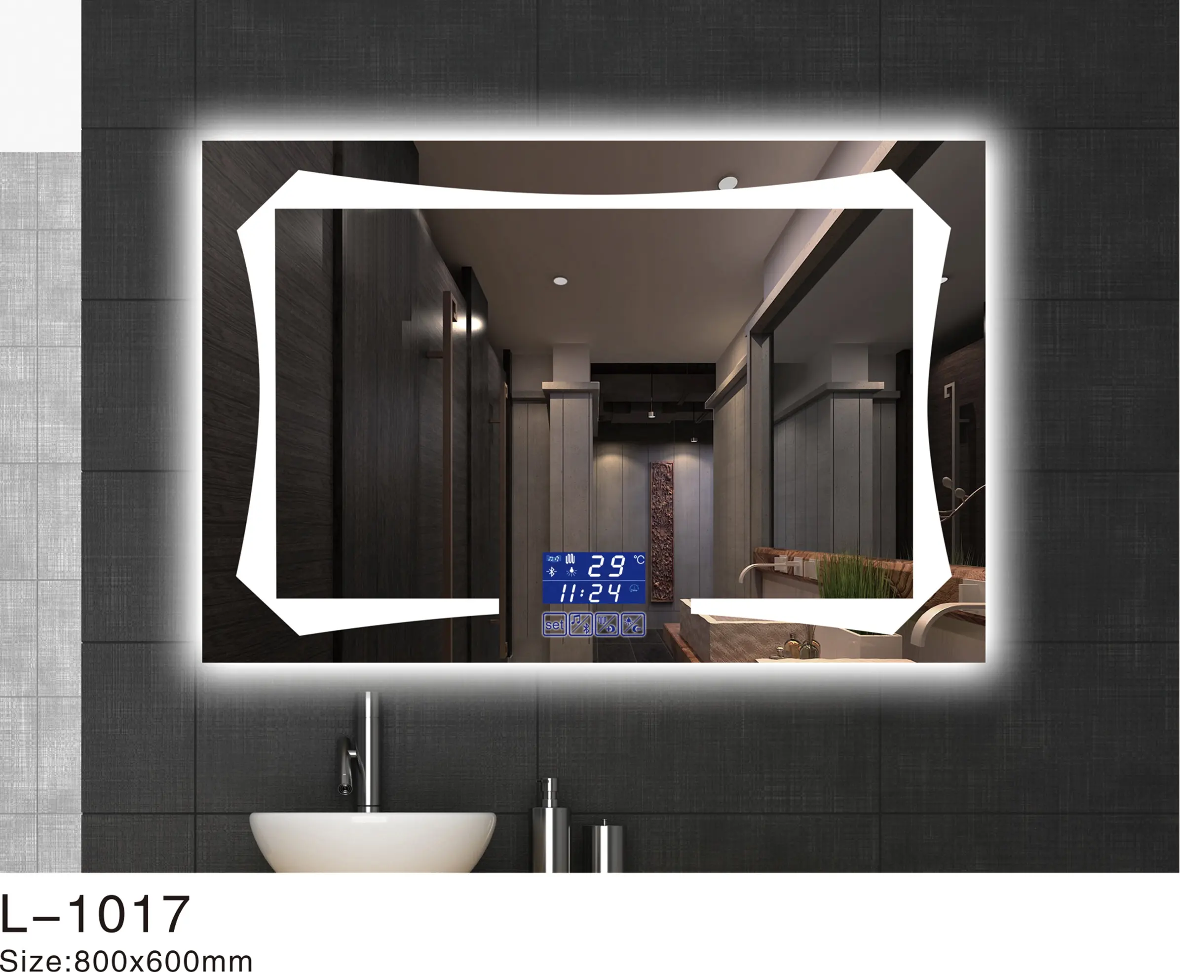 Bagno Intelligente LED Specchio Con Visualizzazione del Tempo E Anti-Fog led specchi da bagno cina ha fatto