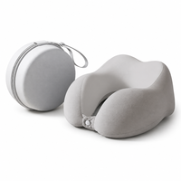Oreiller de voyage personnalisé en mousse à mémoire de forme à récupération lente, housse en polyester lavable et respirante, soutien cervical