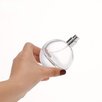 Flacons de parfum sphériques en verre rose de luxe 30ml 50ml 100ml avec atomiseur à bouchon boule et pulvérisateur à sertir pour parfum et huiles essentielles