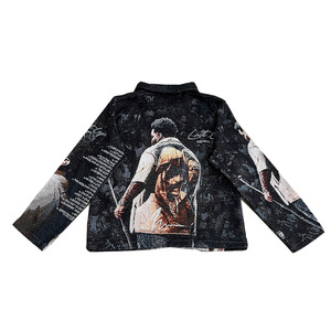 Veste Blouson Vintage Tendance Urbaine, Style Hip-Hop Décontracté, avec Fermeture Éclair, Coupe Ample Printemps, Motif Personnage, pour Concert - Product Image 3