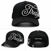 Casquettes de baseball avec logo personnalisé brodé, casquette de baseball en gros, sergé noir de qualité supérieure, broderie 3D, visière incurvée, casquette pour homme